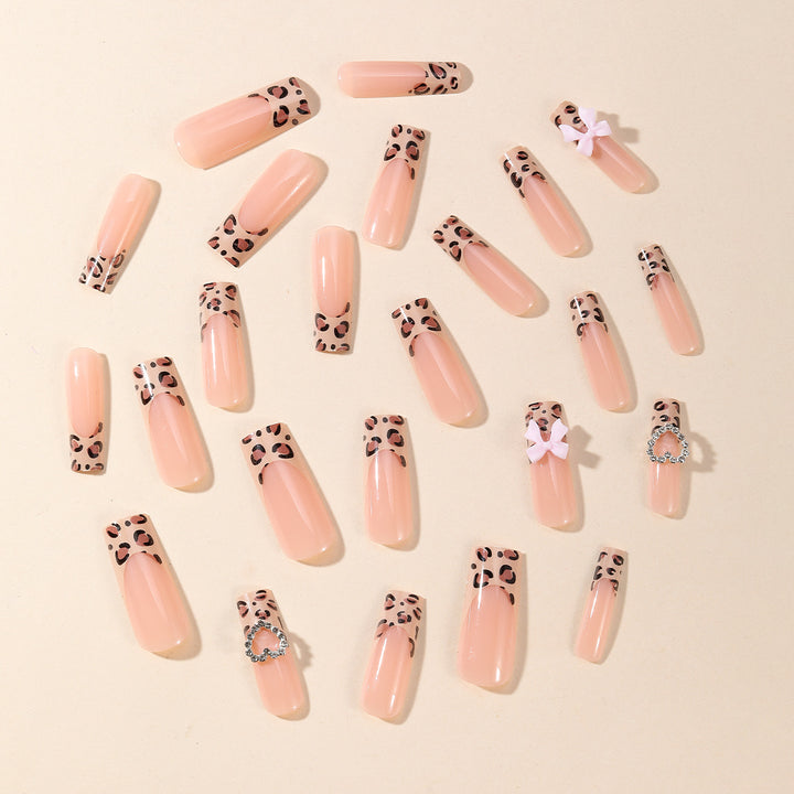 Leopard Print Acrylic Nail Art Extensions Bowlift