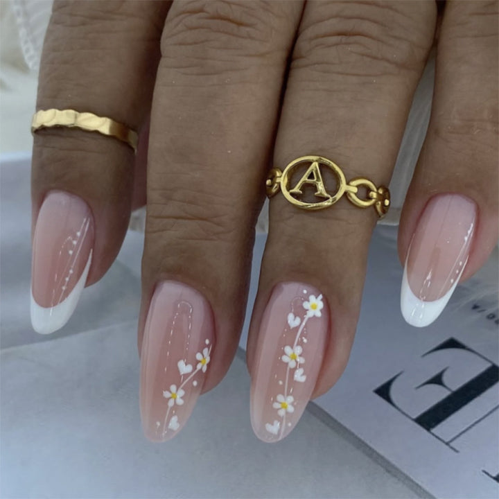Artful Nail Extensions with Delicate Floral Patterns Bowlift