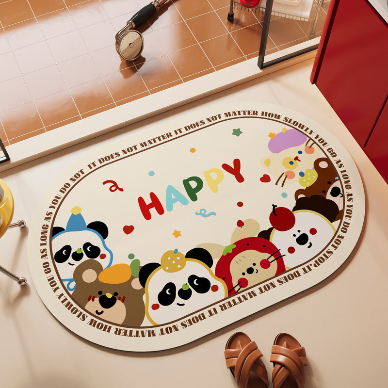 Playful Cartoon Animal Area Mat Bowlift