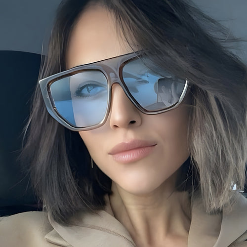 Women's fashionable oversized sunglasses with innovative Bowlift frame