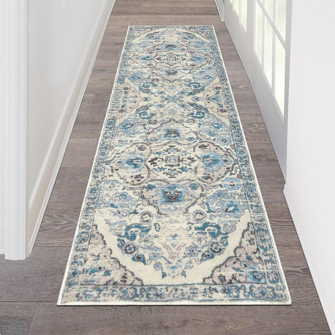 Vintage Floral Design Runner Rug