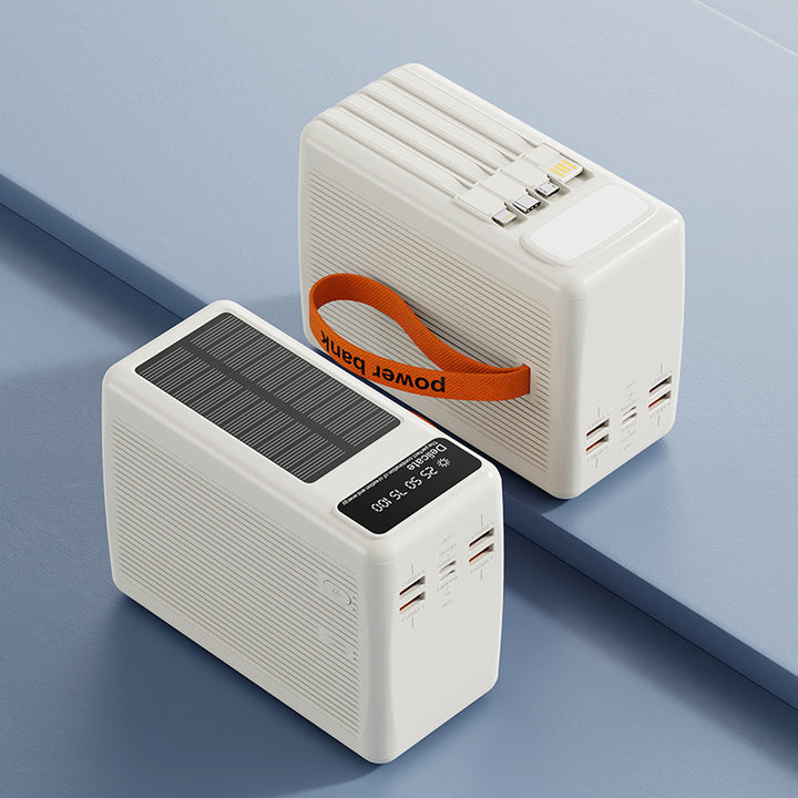 Solar Power Bank with Multifunctional USB Connections and Digital Charge Level Indicator Bowlift