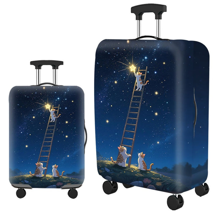 Artistic Cat-Themed Hard Shell Suitcase Bowlift