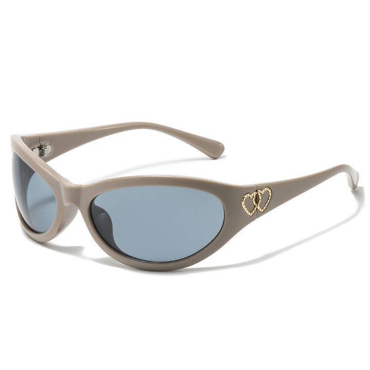 Fashion Cat-Eye Sunglasses with Heart Detail Bowlift