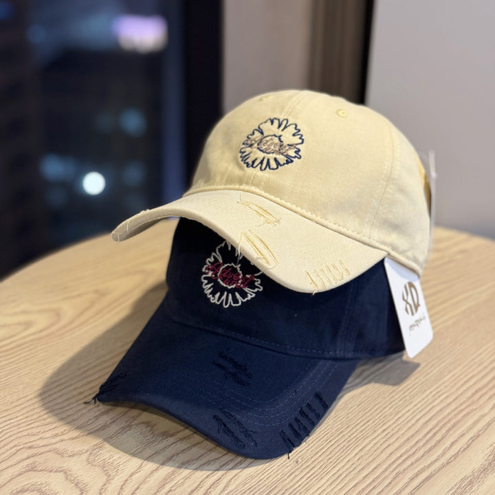 Unisex Embroidered Flower Design Baseball Cap Bowlift