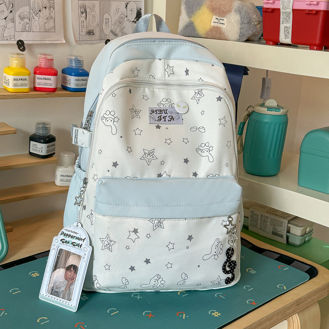 Fun-Themed Star Print Backpack