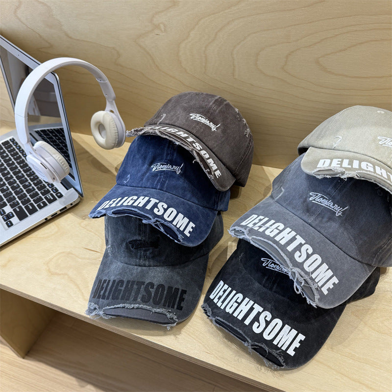 Men's Distressed Casual Cotton Cap Bowlift