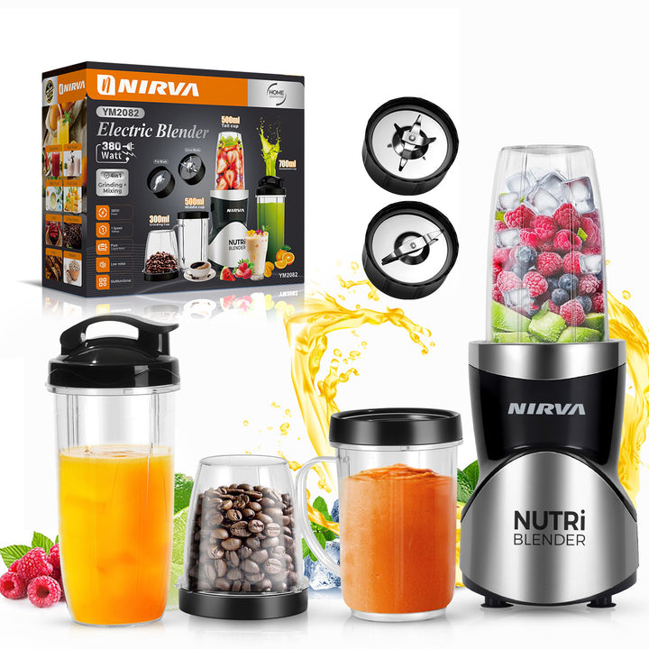 High-Power Multi-Functional Electric Blender with Chopper and Juicing Attachments Bowlift