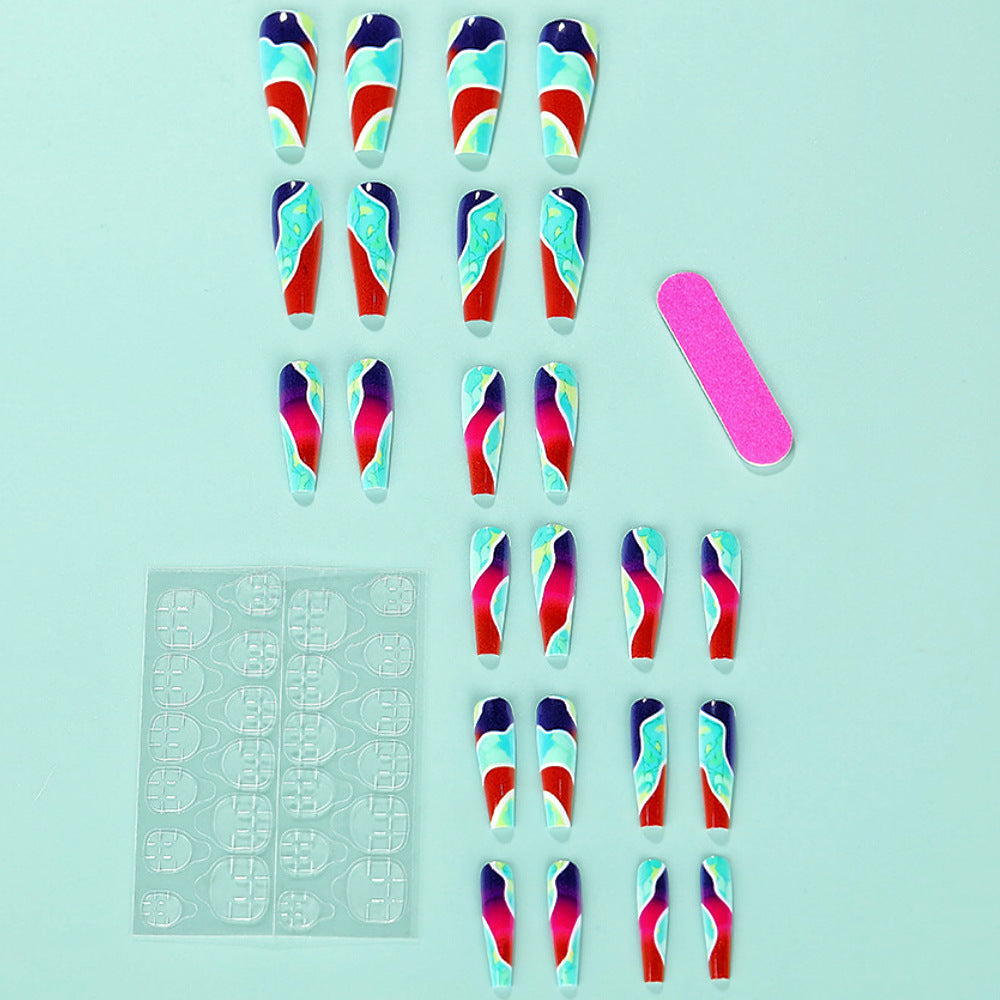 Artificial nails in modern marble pattern Bowlift