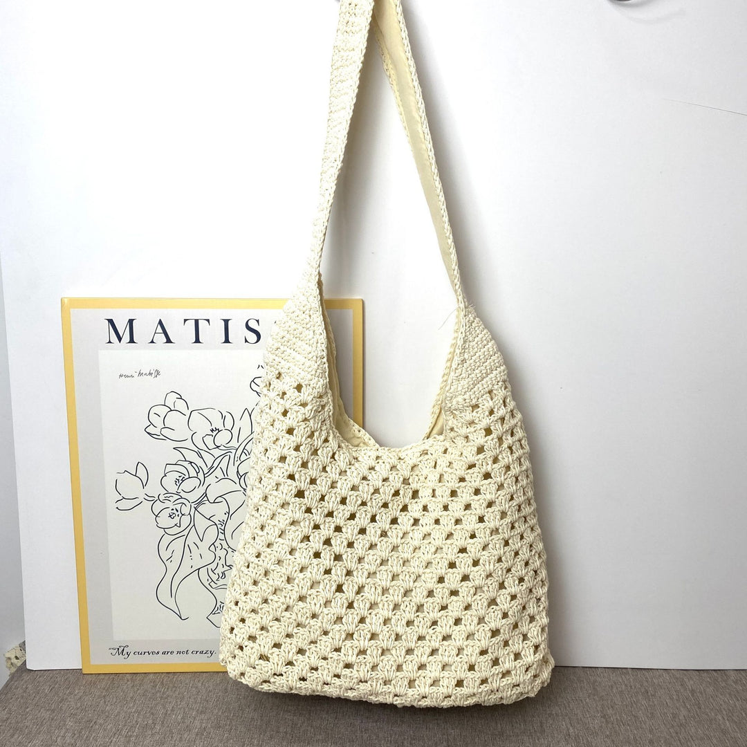 Hand-knotted shoulder bag in crocheted design Bowlift