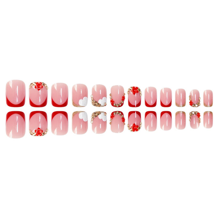 Elegant Floral Press-On Nail Art Set Bowlift