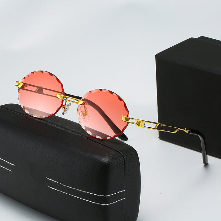 Ladies round sunglasses with unique wave design and high-quality metal frame Bowlift