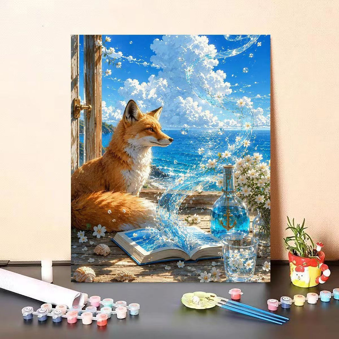 Dolphin-Themed DIY Paint by Numbers Canvas Art Bowlift
