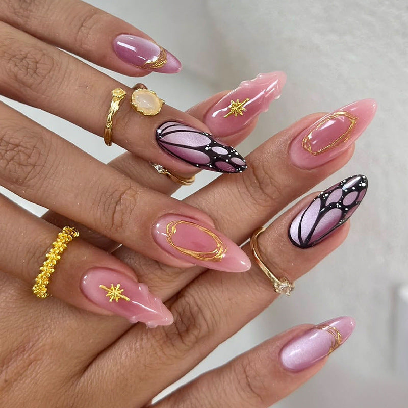 Creative nail art set with rhinestones and glittering accents Bowlift
