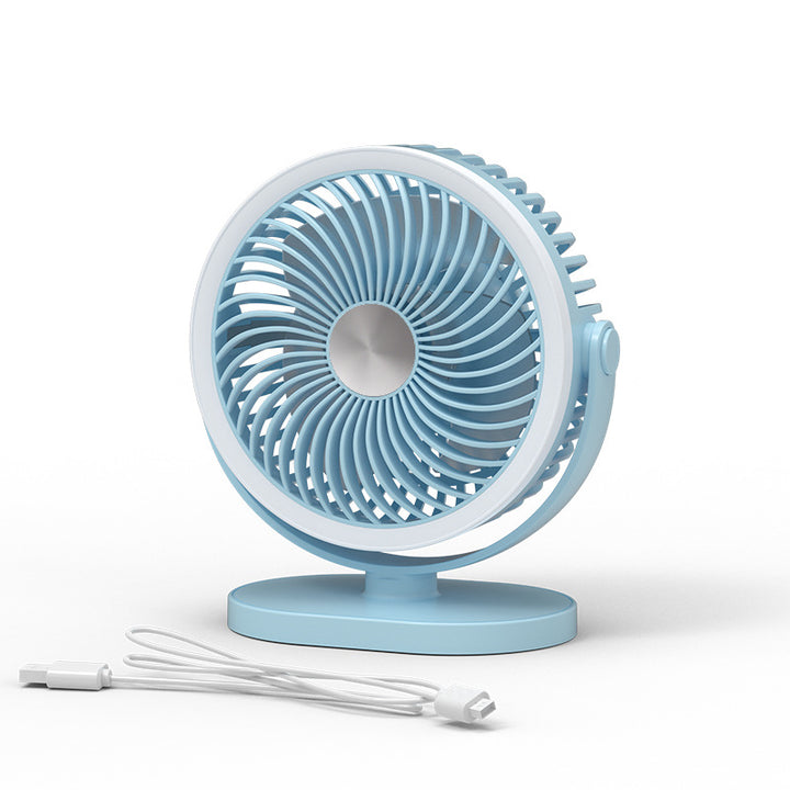 Ladies portable table fan with LED ring lighting Bowlift