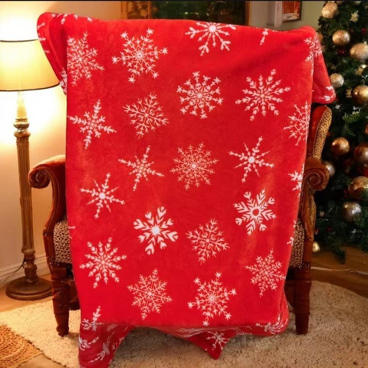 Cozy Festive-Themed Fleece Blanket
