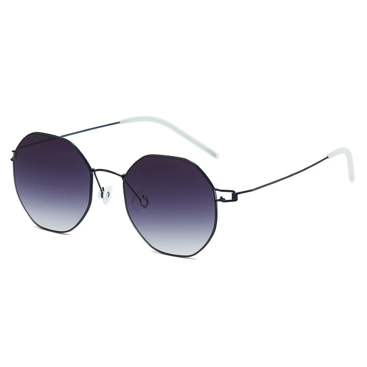 Women's geometric sunglasses with high-quality metal frame and mirrored lenses Bowlift