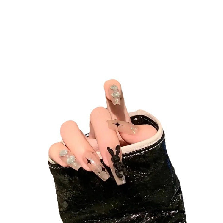 Artificial nails with decorative arches and pearls Bowlift
