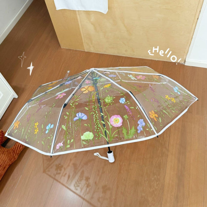 Women Floral Pattern Umbrella Bowlift