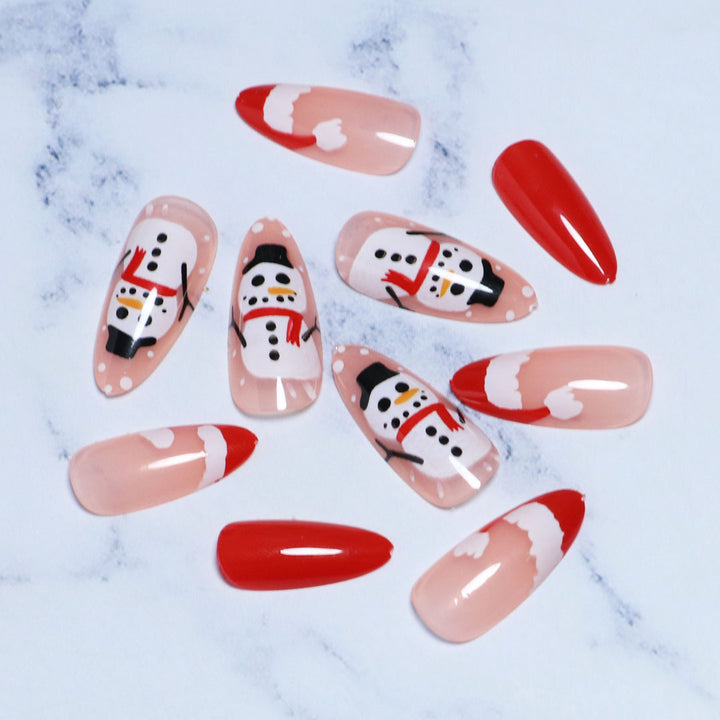 Festive Winter-Themed Press-On Nail Set Bowlift