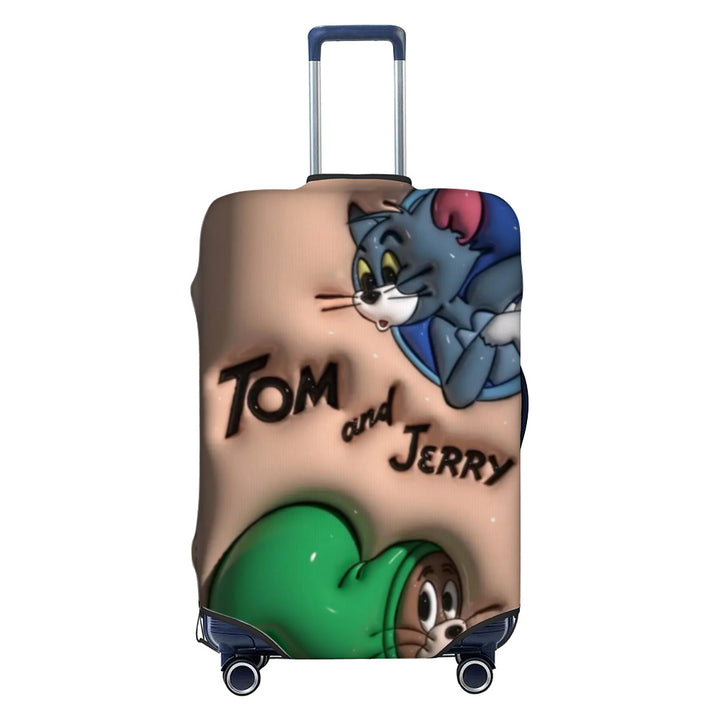 Unisex stretchable suitcase cover with impressionist landscape print and zipper for trolley with swivel wheels Bowlift