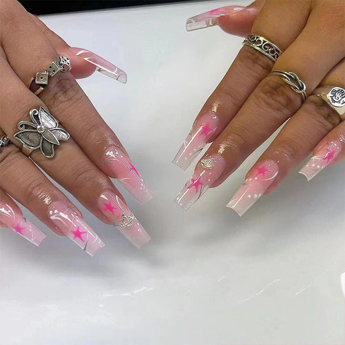 Artful Gel Nails with Elegant Floral Design Bowlift