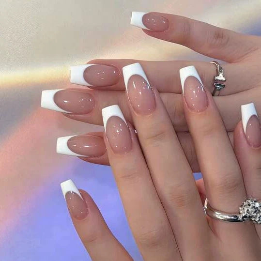 Elegant French Tip Pedicure Bowlift