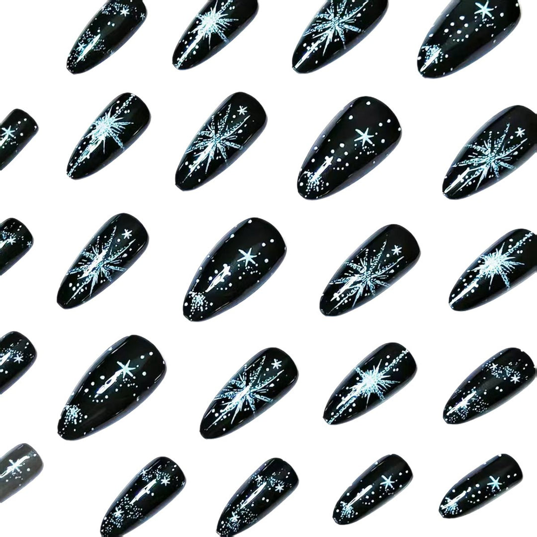 Glamorous Art Nails with Sparkling Star Design Bowlift