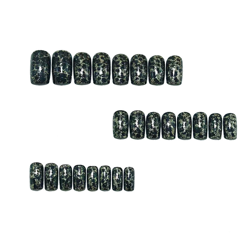 Glamorous artificial nail set with leopard pattern Bowlift