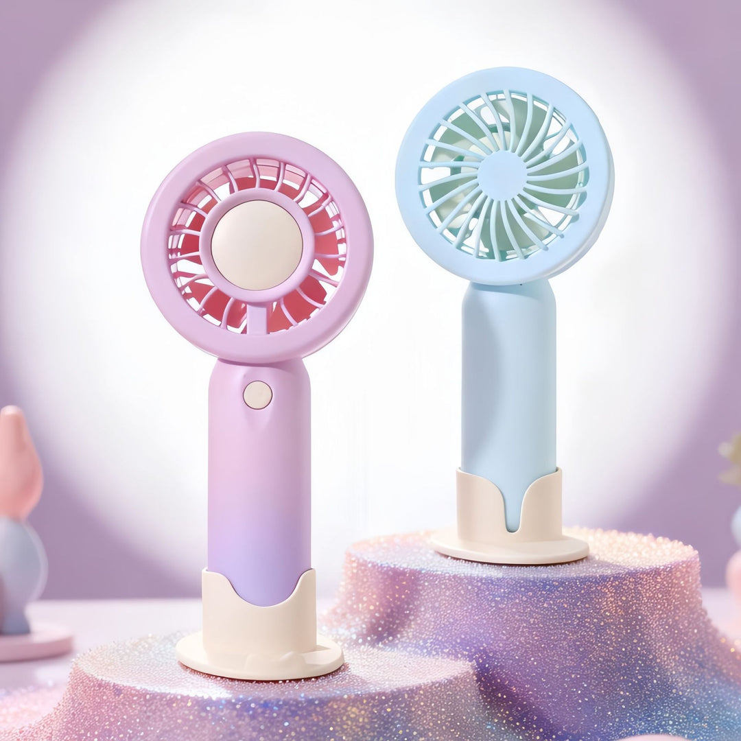 Women Portable Mini Fan with LED Lighting Bowlift