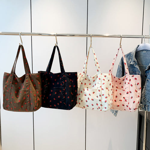 WoStylish Corduroy Shopping Tote Bowlift