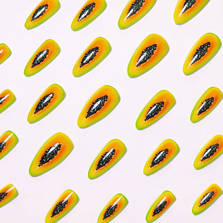 Creative Papaya-Inspired Nail Art Bowlift