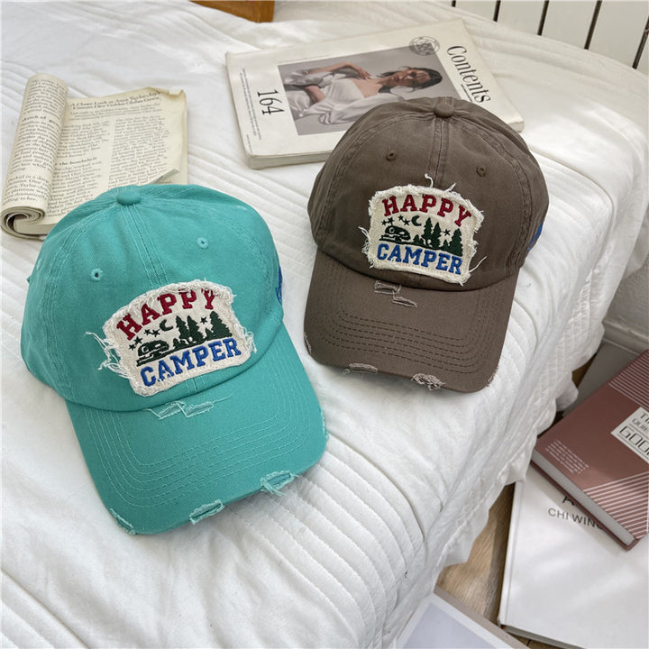Men's Distressed Vintage-Inspired Baseball Cap Bowlift