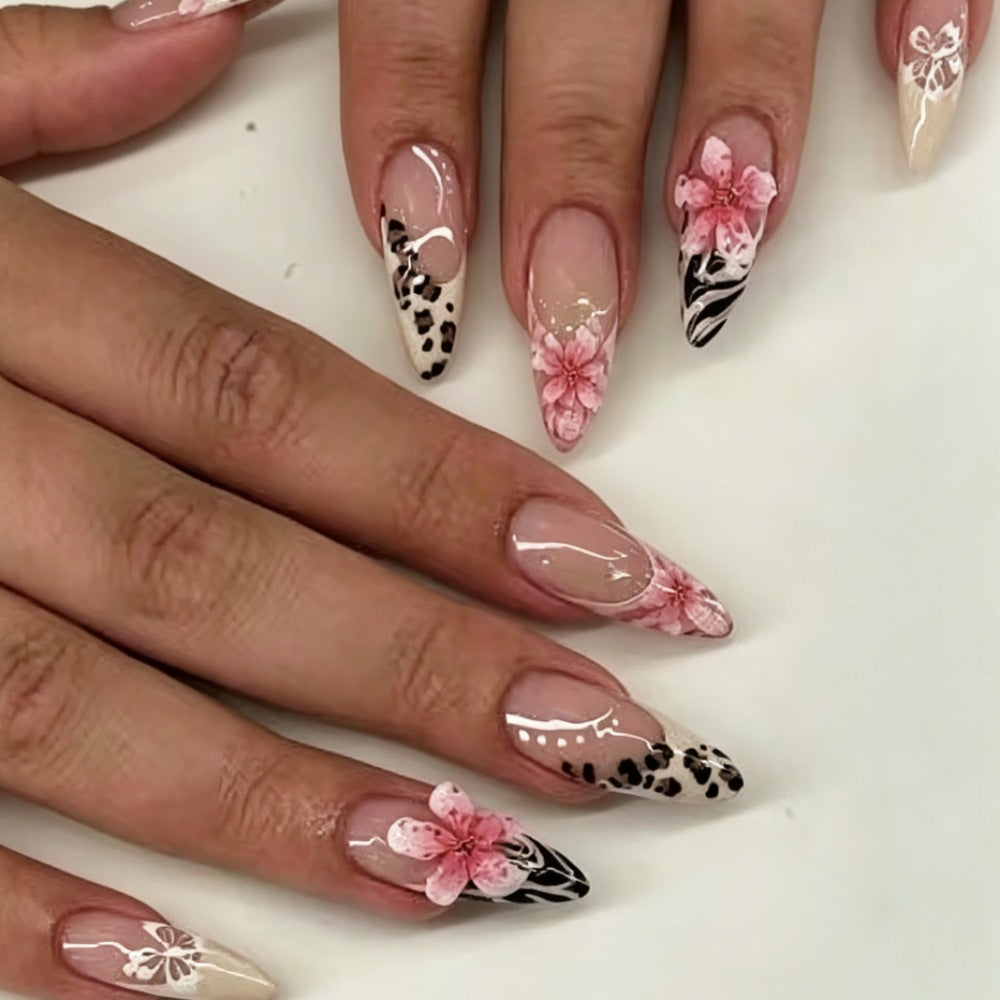 Artistic Floral and Animal Print Press-On Nails Bowlift