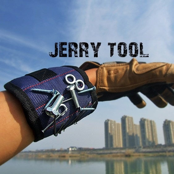 Heavy duty magnetic wrist tool organizer strap with reinforced nylon and secure Velcro Bowlift