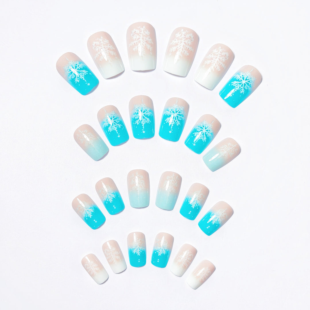 Wintry Artistic Nails with Shimmering Snowflake Design Bowlift