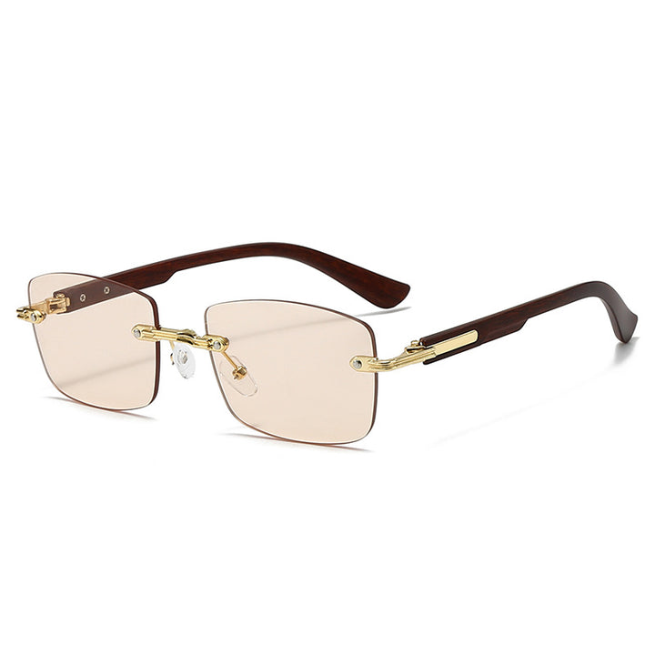 Women's fashionable square sunglasses with elegant wooden accents Bowlift