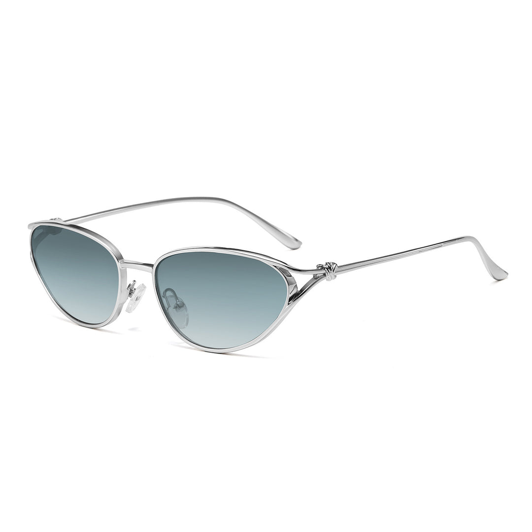 Cat-Eye Sunglasses with Elegant Metallic Accents Bowlift