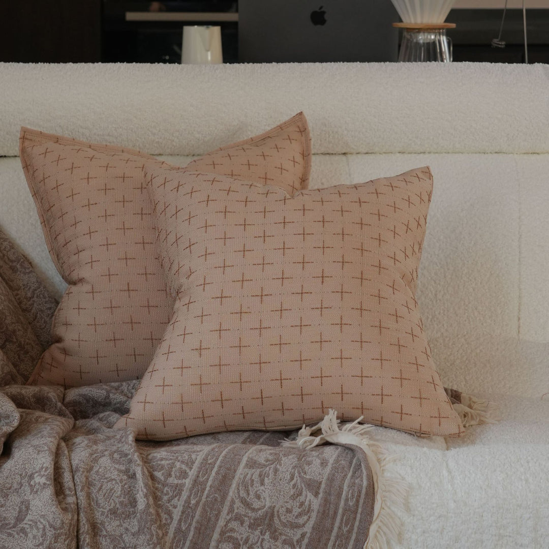 Geometric Pattern Textured Throw Pillow