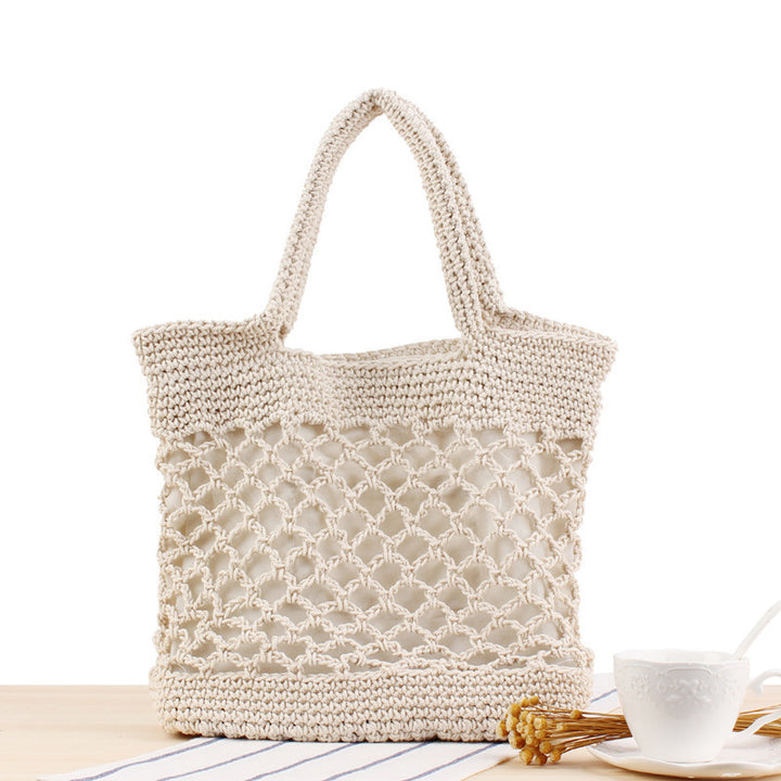Macrame Beach Bag with Innovative Mesh Design Bowlift