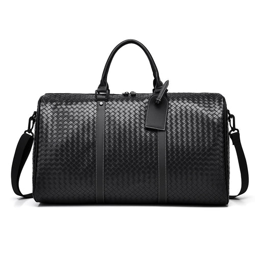 Woven Faux Leather Travel Duffel Bag Bowlift