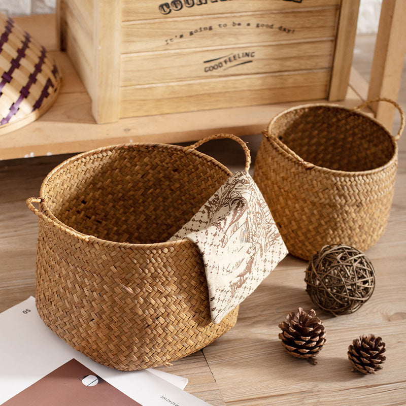 Handcrafted Storage Bin with Natural Woven Design Bowlift