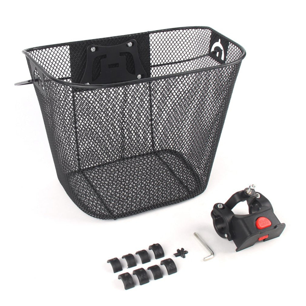 Front Quick Release Mesh Bicycle Basket with Locking Handlebar Mount Bowlift
