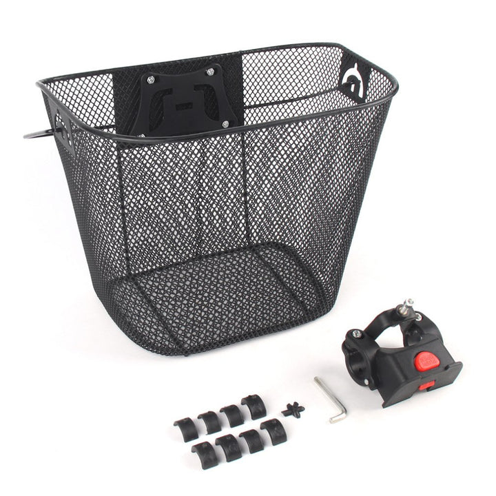 Front Quick Release Mesh Bicycle Basket with Locking Handlebar Mount Bowlift