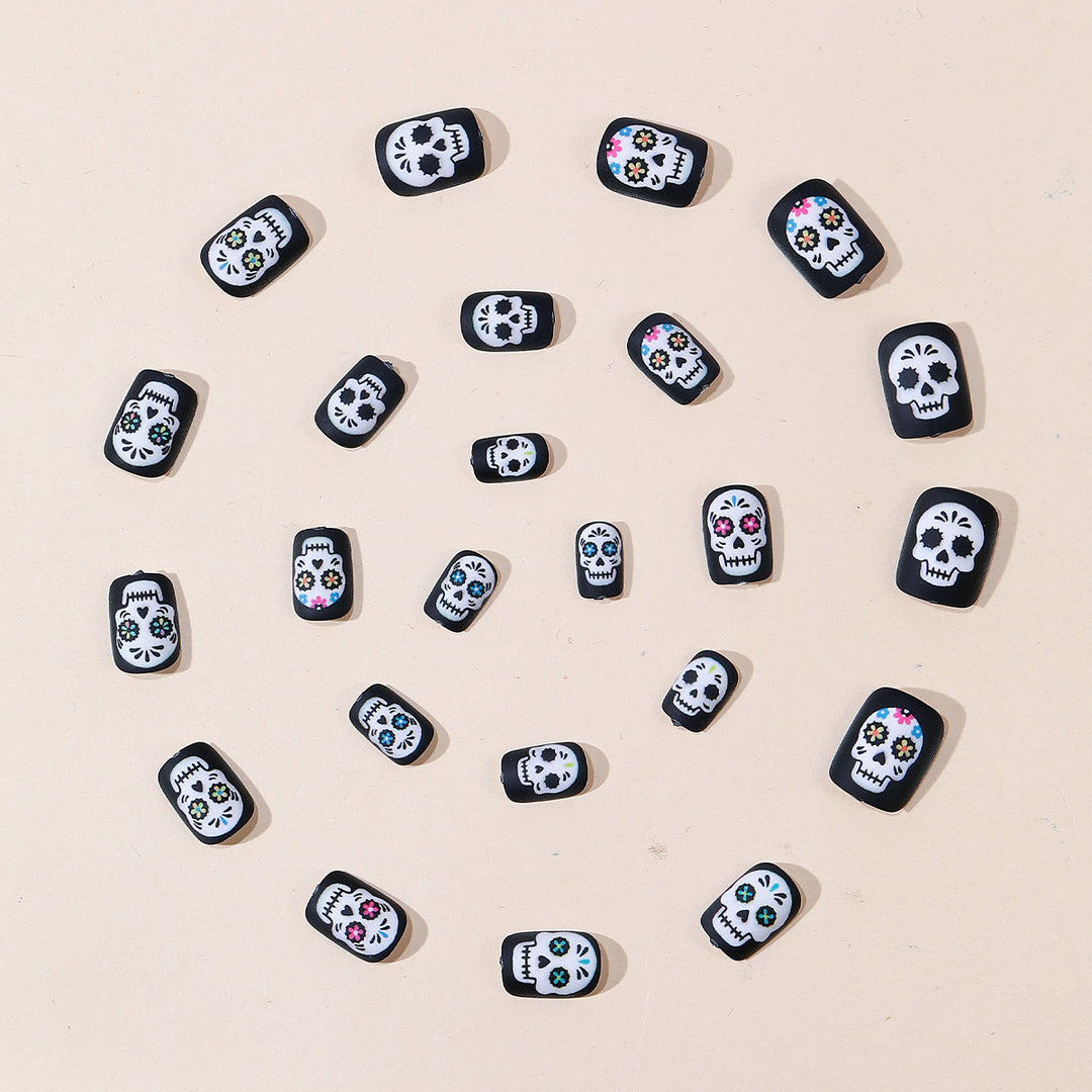 Artistic Skull Design Nail Art Bowlift
