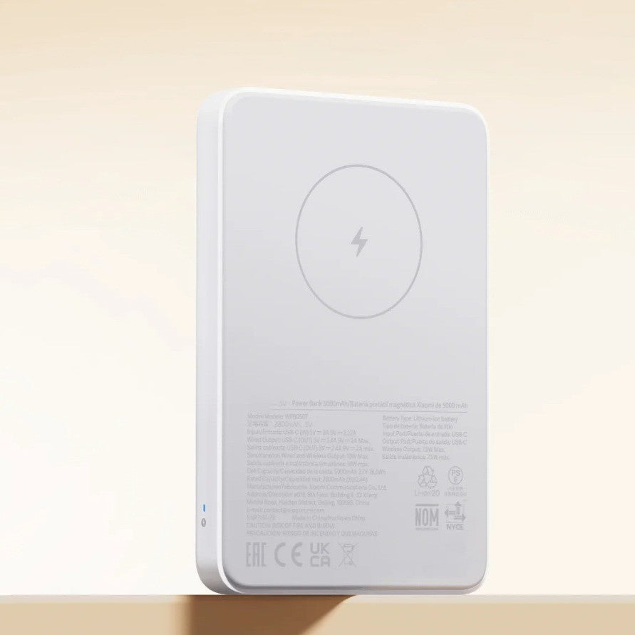 Slim Magnetic wireless portable power bank with USB-C PD pass-through Bowlift