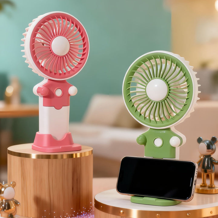 Women's Portable Hand Fan with USB Charging Function and Flexible Tilt Adjustment Bowlift