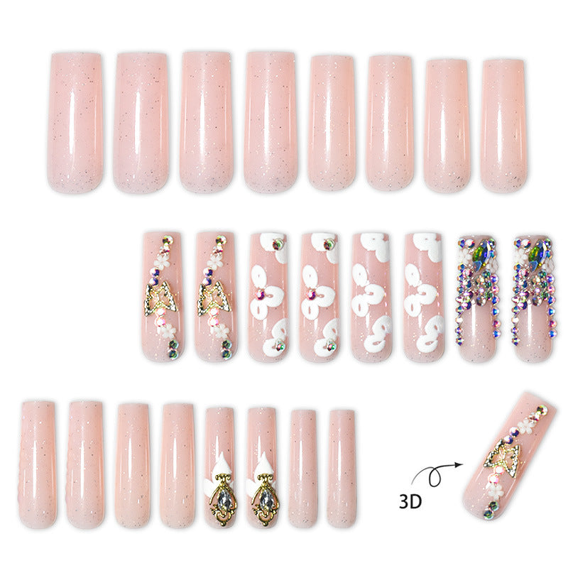 Floral Decorative Press-On Nail Extensions Bowlift