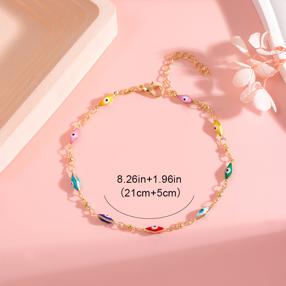 Colorful Evil Eye Charm Anklet Bowlift 1788164324