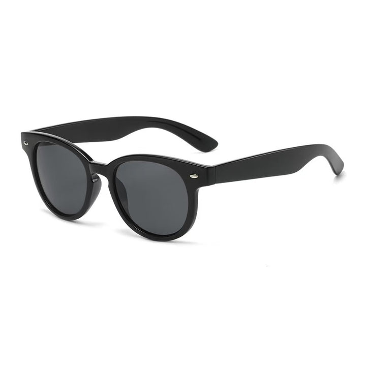 Retro Round Polarized Sunglasses with Lightweight Matte Acetate Frame Bowlift
